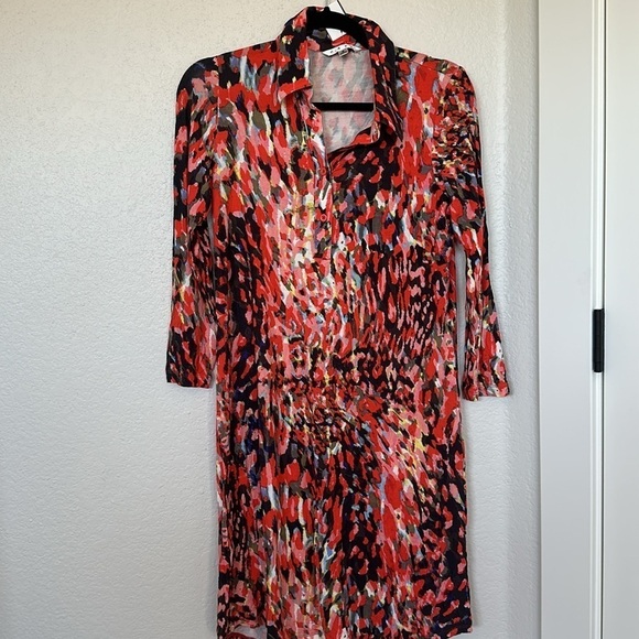 Cabi Abstract Watercolor Jersey Shift Dress, Style 374 - Picture 5 of 7